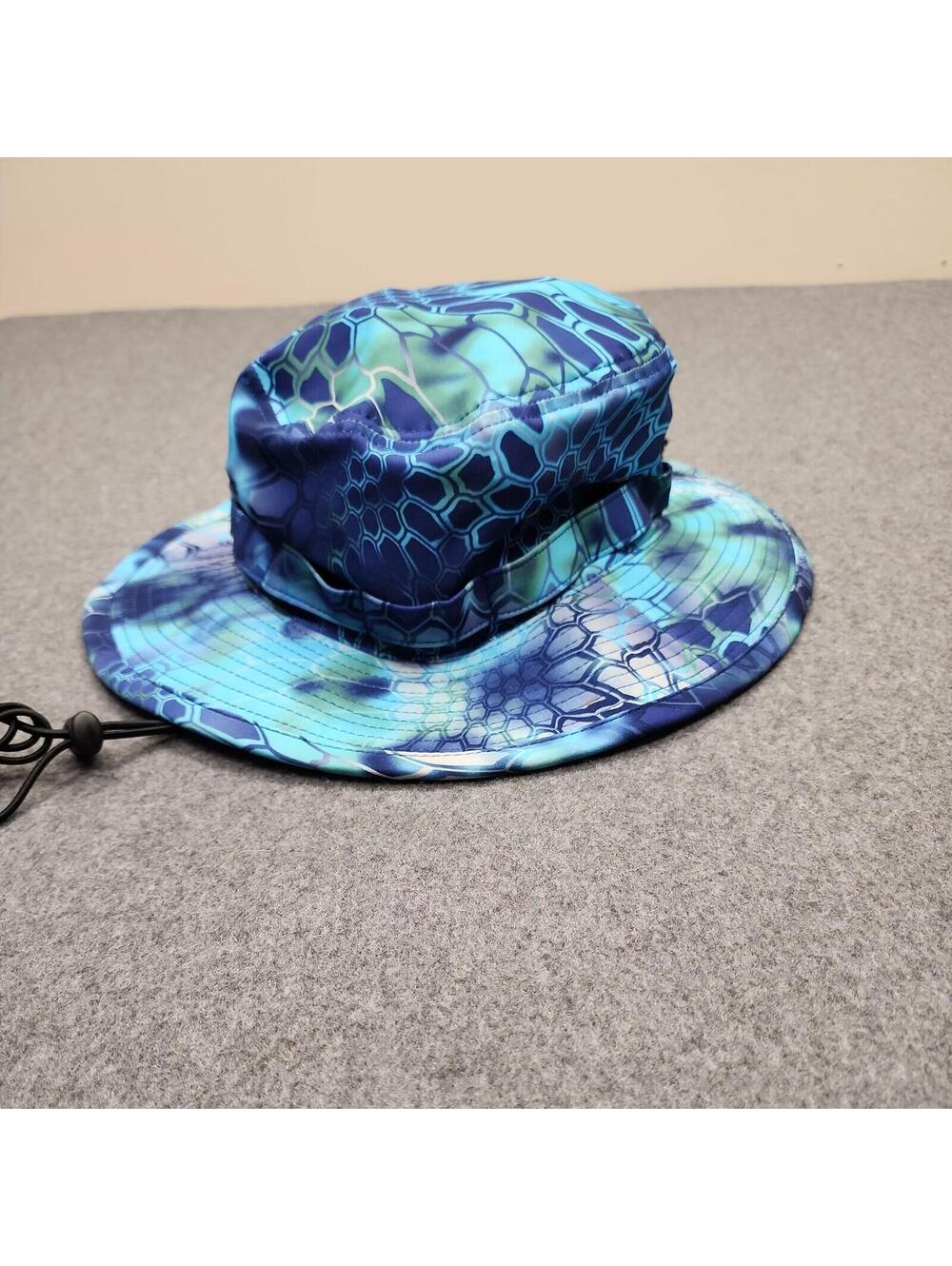 Kryptek Boonie Hat OSFM Aqua Teal Camouflage Bucket Cap Adjustable Drawstring